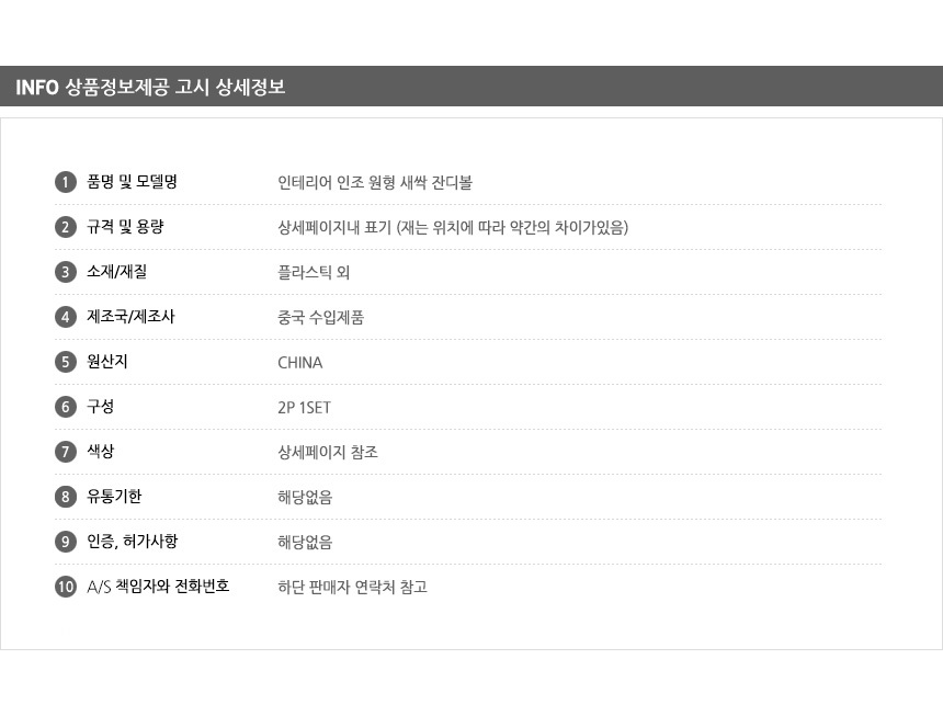 인테리어 인조 원형 새싹 잔디볼